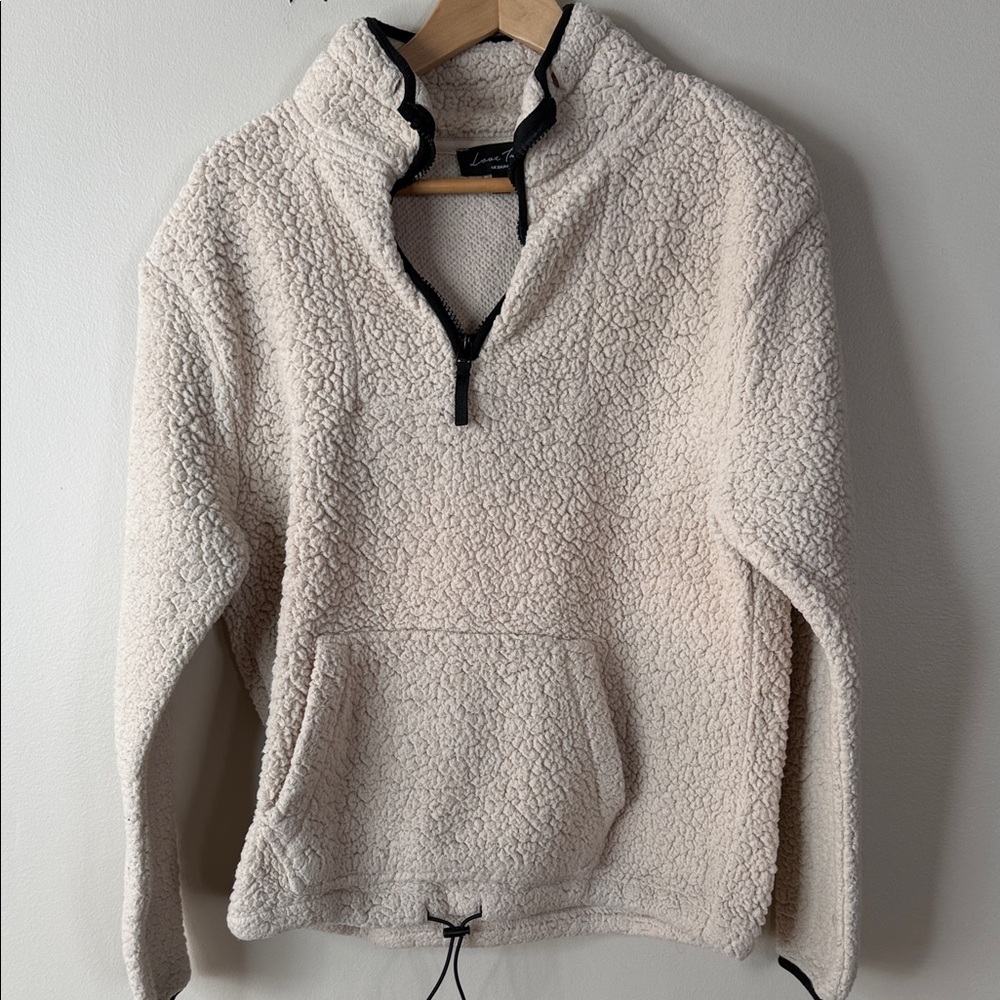 Love Tree Cream Sherpa Cowl Neck Sweater